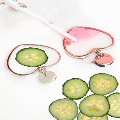 12pcs Real Dried Cucumber Slices Natural Pressed Cucumber Props Fruit Vegetables Model for Resin Art, DIY Crafts, Jewelry Making, Soap & Candle Decor Green - 1.34inch in Saudi Arabia