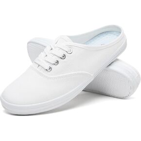 أحذية TUOPIN النسائية البيضاء سهلة الارتداء من القماش الكتاني مريحة وخفيفة الوزن، أحذية مشي كاجوال مسامية للارتداء اليومي in Kuwait