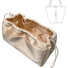 Purse Organizer Picotin 18 22 26 Insert Bags Premium sikly Makeup Handbag Organize Inner Purse Luxury Bags Shapers (beige, Picotin 22) in Saudi Arabia
