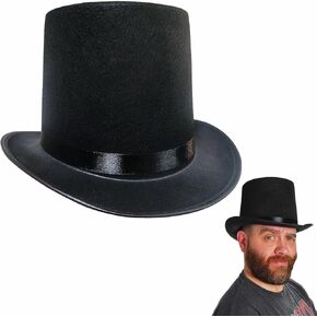 قبعة سوداء للرجال والنساء البالغين، قبعات الساحر Ringmaster للبالغين، قبعة الحفلات، زي تنكري كوميدي in Kuwait
