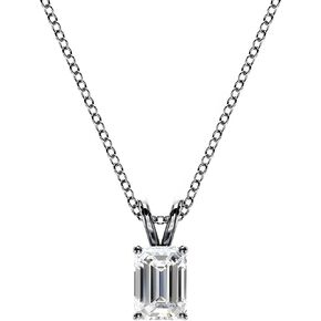 قلادة ألماس من الذهب الخالص عيار 14 قيراط بقطع الزمرد | قلادة سوليتير للنساء | مجوهرات فاخرة للنساء من 0.50 إلى 2.00 قيراط | معتمد من IGI in Kuwait