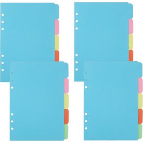 4 عبوات من فواصل المجلدات مقاس A5، ومقسم فهرس الورق، وصفحة علامات تبويب أفقية لدفاتر الملاحظات الحلقية ذات 6 فتحات، ومذكرات السفر، ومخطط شخصي (5 ألوان، A5) in Kuwait