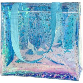 1PCS Clear Printed Star HandBag Versatile Waterproof,Embossed Work Bag,Shoulder Tote Gift Bag for Women (Purple) in Kuwait