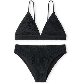 Girls' 2 Piece V Neck Bikini Set Triangle Solid Sport Swimsuit for Beach in Kuwait