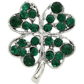 St. Patrick's Day Good Luck Charm Green Four Leaf Shamrock Clover Pin Brooch in Saudi Arabia