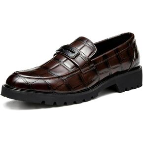 Men's Penny Loafers Dress Shoes,Men's Crocodile Embossed Leather Loafers Patent Leather Shoes Men Slip-on for Casual Business in Saudi Arabia