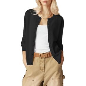 AGSEEM Womens Spring Cardigans Long Sleeve Crew Neck Button Down Open Front Sweaters Trendy 2026 in Kuwait