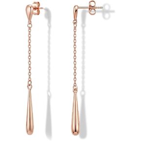 RANEECOCO 925 مشاركات من الفضة الإسترليني | أقراط متدلية على شكل دمعة مطلية بالذهب عيار 14 قيراط للنساء | أقراط متدلية أنيقة بسلسلة طويلة لا تسبب الحساسية | هدية مجوهرات عصرية في صندوق in Kuwait