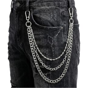 Jean Chain for Men & Women Punk Pants Chain - Long Biker Gothic Belt & Wallet Key Chains | Hip Hop Rock Metal Trousers Jean Accessories in Kuwait