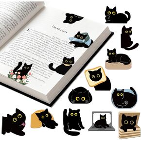 30Pack Cute Black Cat Bookmark Magnetic Bookmarks for Reading Women Men Kids Teacher Book Lovers Gifts, Unique Personalized Bookmarks Bulk Magnet Bookmark Clips Pretty Funny Novelty Page Book Markers in Saudi Arabia