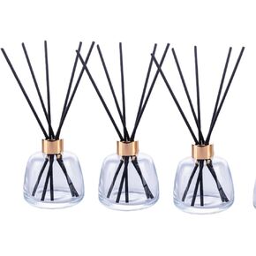 Empty Reed Diffuser Bottle and Black Reed Diffuser Sticks Refill Set for Bathroom Hotel Home Decoration Refillable (3, Brown Conical, 60ml) in Saudi Arabia
