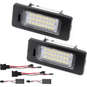 قطعتان من مجموعة مصابيح لوحة الترخيص LED من Canbus متوافقة مع سيارة Volkswagen Jetta MK6 Sedan/Tiguan/Touareg/Golf MK7 Variant/Passat B6 B7 Variant، بديل OEM لـ Audi A1 A4 A5 A6 A7 Q5 in Kuwait