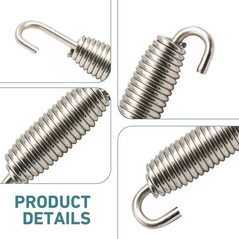 2 PCS Motorcycle Exhaust Springs, 40-60mm Stainless Steel Muffler Spring Hook with Swivel Design for Vibration Reduction, Universal for Most Motorcycles, Scooters, ATVs (Silver) in Saudi Arabia