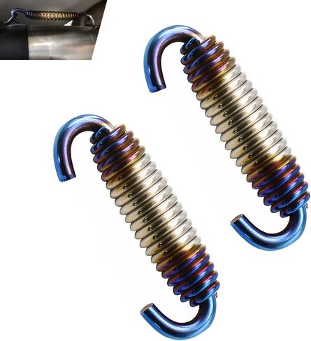2 PCS Motorcycle Exhaust Springs, 40-60mm Stainless Steel Muffler Spring Hook with Swivel Design for Vibration Reduction, Universal for Most Motorcycles, Scooters, ATVs (Silver) in Saudi Arabia