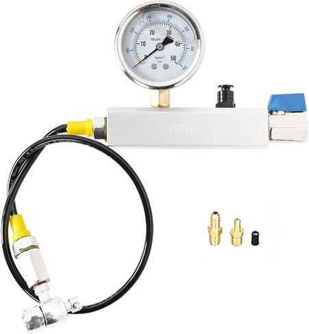 منظم النيتروجين ملء الصدمات مع مقياس النيتروجين 700 رطل لكل بوصة مربعة منظم النيتروجين ملء الصدمات بدون فقدان أداة تشاك متوافقة مع كاواساكي، هوندا، يامادا، ATV، UTV مع صدمة مع صمام شريدر in Kuwait