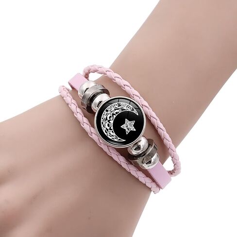 2Pcs Luminous Couple Bracelets Sun Moon Adjustable Black Braided Bracelet Friendship Fashion Romantic Birthday Gifts in Saudi Arabia