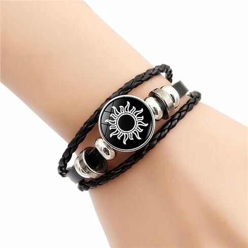 2Pcs Luminous Couple Bracelets Sun Moon Adjustable Black Braided Bracelet Friendship Fashion Romantic Birthday Gifts in Saudi Arabia