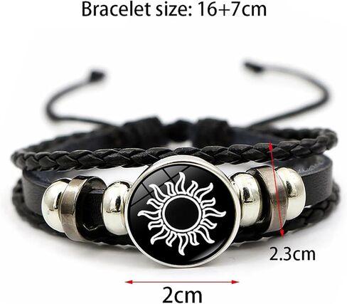 2Pcs Luminous Couple Bracelets Sun Moon Adjustable Black Braided Bracelet Friendship Fashion Romantic Birthday Gifts in Saudi Arabia