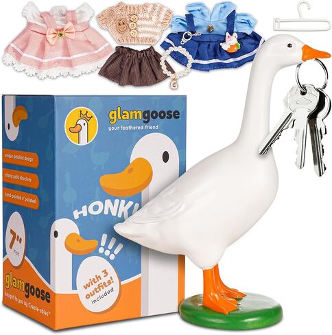 Desk Goose with Set of Three 7 Inch Desk Goose Outfits 7 Inches, Desktop Goose Statue with Weighted Base, Cute Home Decor, Desk Office Decor, Birthday Gifts for Women (Set B) in Saudi Arabia