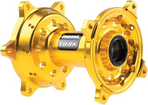 Tusk Impact Motorcycle Hub - Rear Yellow Compatible with Suzuki RMZ250 2007-2025 in Saudi Arabia