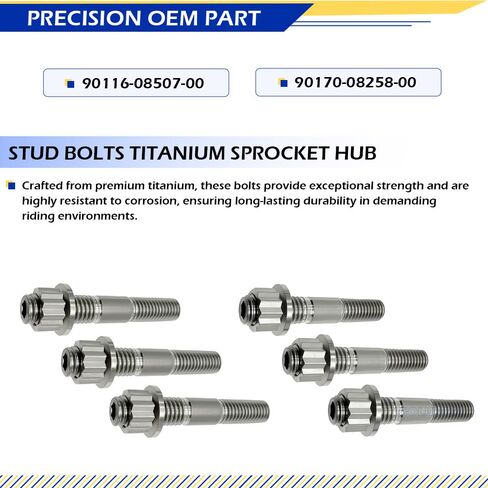 Stud Bolts Titanium Sprocket Hub Compatible with Yamaha Banshee 350 Blaster 200 Breeze 125 Raptor 660 Warrior 350 OEM# 90116-08507-00 90170-08258-00 in Saudi Arabia