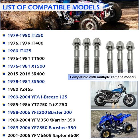 Stud Bolts Titanium Sprocket Hub Compatible with Yamaha Banshee 350 Blaster 200 Breeze 125 Raptor 660 Warrior 350 OEM# 90116-08507-00 90170-08258-00 in Saudi Arabia