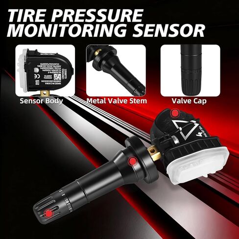 مستشعر مراقبة ضغط الإطارات المبرمج مسبقًا مناسب لـ 2019-2022 Chevy Silverado 1500 2500hd 3500hd، Malibu Impala، لـ GMC 2019 2020 Sierra 1500، Sierra 2500hd 3500hd، 13598773 4 قطع 433 ميجا هرتز in Kuwait