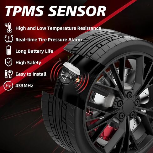 مستشعر مراقبة ضغط الإطارات المبرمج مسبقًا مناسب لـ 2019-2022 Chevy Silverado 1500 2500hd 3500hd، Malibu Impala، لـ GMC 2019 2020 Sierra 1500، Sierra 2500hd 3500hd، 13598773 4 قطع 433 ميجا هرتز in Kuwait