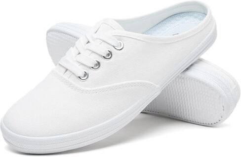 أحذية TUOPIN النسائية البيضاء سهلة الارتداء من القماش الكتاني مريحة وخفيفة الوزن، أحذية مشي كاجوال مسامية للارتداء اليومي in Kuwait