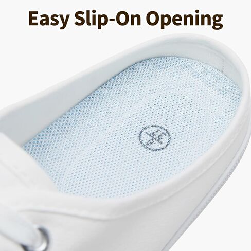 TUOPIN Women's White Slip-On Canvas Loafers Shoes Comfortable Lightweight Mules,Breathable Casual Walking Shoes for Everyday Wear in Saudi Arabia