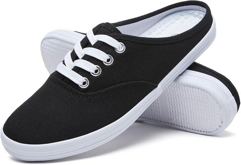 TUOPIN Women's White Slip-On Canvas Loafers Shoes Comfortable Lightweight Mules,Breathable Casual Walking Shoes for Everyday Wear in Saudi Arabia