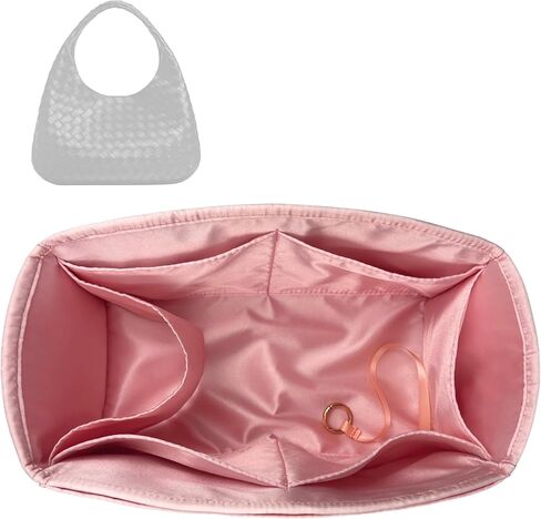 Divitize Luxe Silk Purse Organizer compatible with Bottega Veneta Campana Bag Insert — Handmade Perfect Fit, 1:1 Shape, +24 Colors, Premium Quality (Black, for Campana Large) in Saudi Arabia