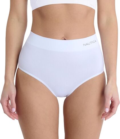 Nautica Women's Seamless Ribbed Knit Brief Underwear Set, 5-Pack in Saudi Arabia