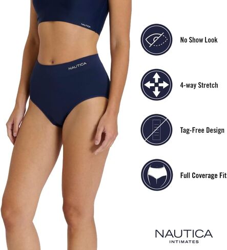 Nautica Women's Seamless Ribbed Knit Brief Underwear Set, 5-Pack in Saudi Arabia