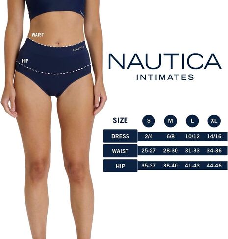 Nautica Women's Seamless Ribbed Knit Brief Underwear Set, 5-Pack in Saudi Arabia