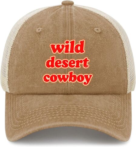 Wild Deserts Cowboy Trucker Hat Funny Caps for Men in Saudi Arabia