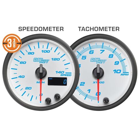 GlowShift 6-Gauge Cluster Package Fits Ford F-100 Truck 1967-1972 - White 7 Color Speedometer, Tach, Oil Pressure, Water Coolant Temp, Fuel Level & Volt Gauges - Direct Fit Dashboard Panel Pod in Saudi Arabia