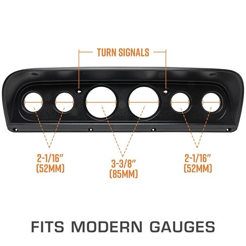 GlowShift 6-Gauge Cluster Package Fits Ford F-100 Truck 1967-1972 - White 7 Color Speedometer, Tach, Oil Pressure, Water Coolant Temp, Fuel Level & Volt Gauges - Direct Fit Dashboard Panel Pod in Saudi Arabia