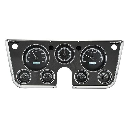 Dakota Digital 67 - 72 Chevy Pickup Truck Analog Dash Gauge & Clock Black Alloy White VHX-67C-PA-K-W in Saudi Arabia