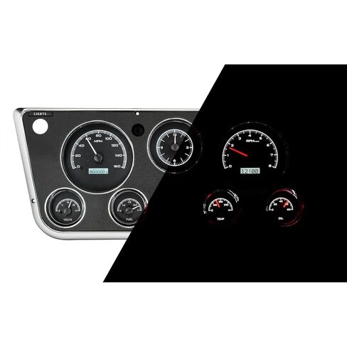 Dakota Digital 67 - 72 Chevy Pickup Truck Analog Dash Gauge & Clock Black Alloy White VHX-67C-PA-K-W in Saudi Arabia