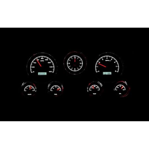 Dakota Digital 67 - 72 Chevy Pickup Truck Analog Dash Gauge & Clock Black Alloy White VHX-67C-PA-K-W in Saudi Arabia