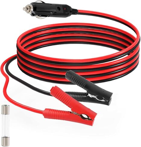 Alligator Clips to Male Cigarette Lighter, 14AWG Battery Clamps to Male 12V Cigarette Plug for Boat Cars UTV(5FT) in Saudi Arabia