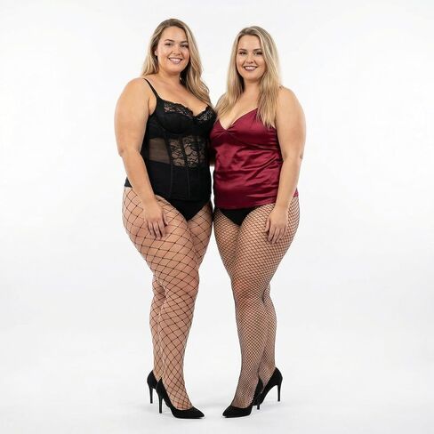 4 Pairs Women's Plus Size Fishnet Tights Stockings High Waist Pantyhose Stockings for Women in Saudi Arabia