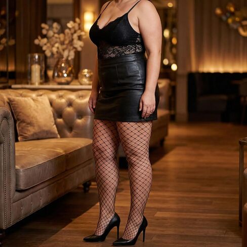 4 Pairs Women's Plus Size Fishnet Tights Stockings High Waist Pantyhose Stockings for Women in Saudi Arabia