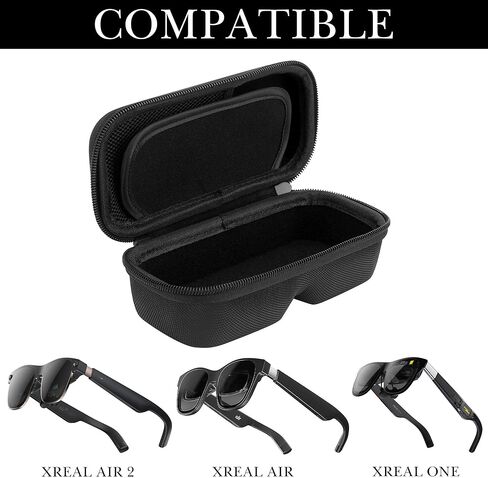 Linkidea Extra Large Hard Shell Smart Glasses Case Compatible with XREAL One Pro/Air 2 pro/Air AR Glasses Travel Case (Black) in Saudi Arabia