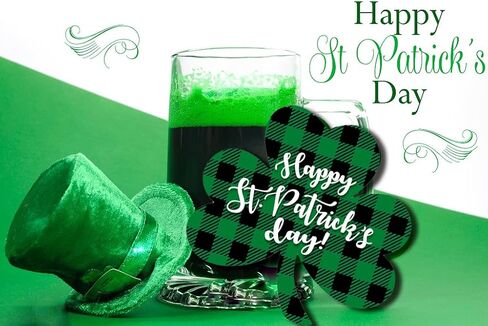 لافتة خشبية لعيد القديس باتريك السعيد، زينة شامروك منقوشة باللون الأخضر، معلقة على باب يوم القديس باتريك لديكور يوم القديس باتريك in Kuwait