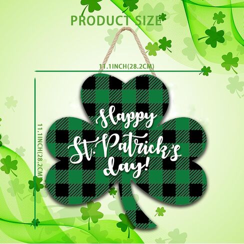 لافتة خشبية لعيد القديس باتريك السعيد، زينة شامروك منقوشة باللون الأخضر، معلقة على باب يوم القديس باتريك لديكور يوم القديس باتريك in Kuwait