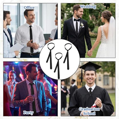 3PCS Skinny Black Ties, Black Skinny Tie for Formal Events, Skinny Tie for Business and Wedding Occasions, Black Tie for Women and Men, 3CM Ultra Slim Necktie in Kuwait