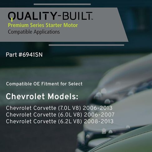 QUALITY-BUILT Premium New Starter 6941SN - OE Compatible with Select 2006-2013 Chevrolet Corvette in Kuwait