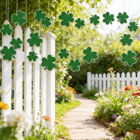 50 Pcs St. Patrick's Day Shamrock Cutouts Paper Irish Cardboard Paper Cutting Lucky Green and White Clover Shape Cut Outs for DIY Crafts Bulletin Board Decorations Classroom School Party Decor in Saudi Arabia